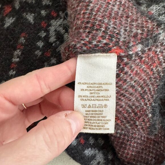 Free People Wool Alpaca Blend Aztec Sweater Coat Jacket Small - Picture 7 of 7